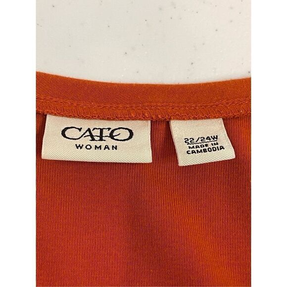 Cato women’s top size 22-24w orange long sleeve - Picture 6 of 6